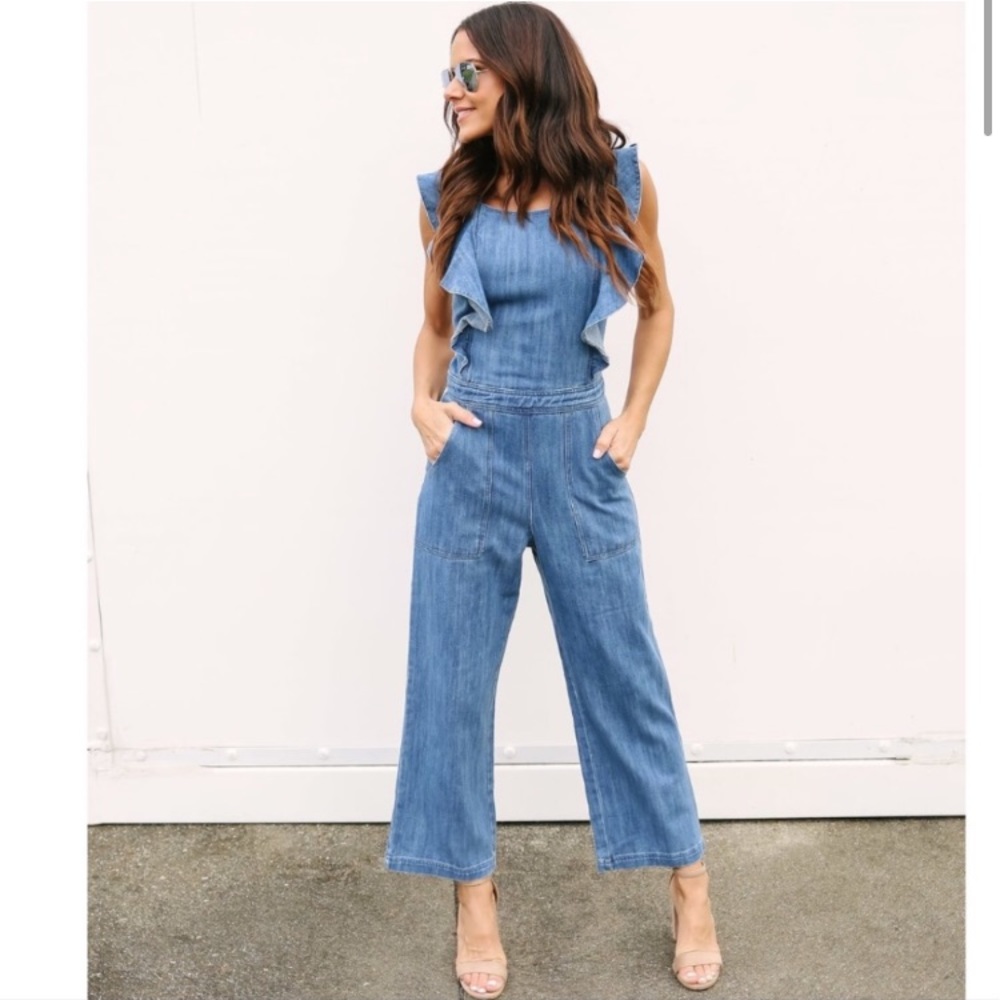 Farrah Pocketed Denim Jumpsuit